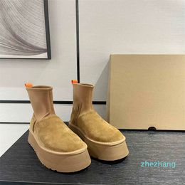 2023-classic women's shoes classic reproduction casual warm snow boots Customised elastic fabric elastic side zipper design easy to wear and take off versat