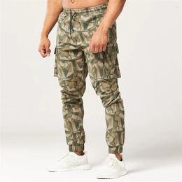 Men's Pants Men Multi-pocket Cargo Jungle Camouflage Outdoor Straight Leg Loose Casual Solid Colour Construction