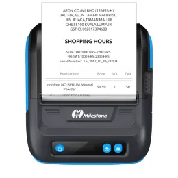 Milestone 80mm 3inch Wireless Bluetooth Thermal Printer Receipt Label Maker Portable Sticker Printer Label Portable Etiquetadora