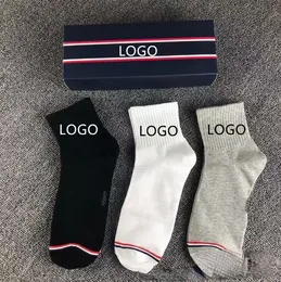 Men's Socks Boxed Four Seasons Business Casual Tube Socks Black White Grey Gift Box Sock