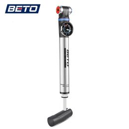 Bike Pumps Beto Bike Pump With Pressure Gauge Bicycle Pumps Hand Inflator Air Pump For Bike Tire Fits Presta Schrader Valves Portable 230928