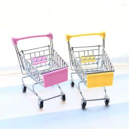 Other Bird Supplies Funny Pet Toys Mini Supermarket Shopping Cart Colourful Metal Parrot Cage Decoration Birds Trolley Training