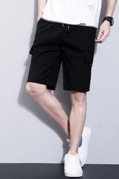 Men's Shorts Cargo Short Men Streetwear Y2k American Fashion Casual Black 2023 Summer Side Pocket Breeches Bermuda Male Elastic Waist