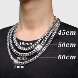 Chains Punk Chains Width 6mm /8mm/10mm Stainless Steel Silver Gold Color Cuban Chain Bracelets Waterproof Men Woman Curb Link Necklace Various Sizes