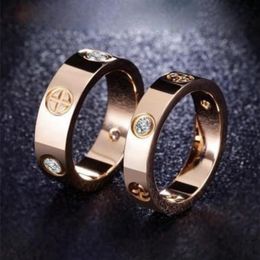 4mm 5mm Titanium Ateel Silver Love Ring Men and Women Rose Gold Rings For Lovers Couple Ring Jewelry Gift Whole KR0012431