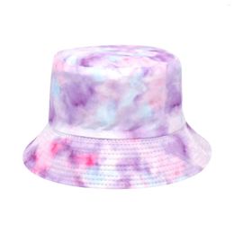 Wide Brim Hats Tie Dye Fisherman's Hat Women's Double Face Spring Summer Fashion Basin In Europe And Party Outfit Ladies Beach Bucket