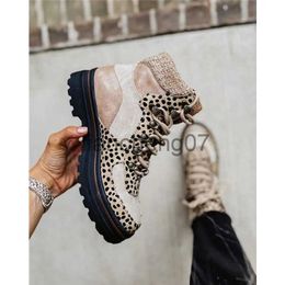 Boots Vintage Shoes Women's Boots Winter Boots PU Leather 2022 New Lace Round Head Design Hand-stitched Platform Lace-up Women's Shoes x0928