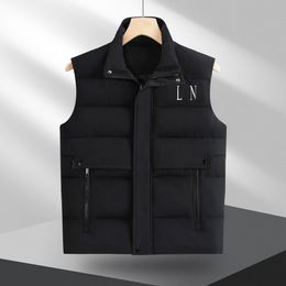 Winter vest down men's and women's cotton jacket thickened insulation outdoor sports jacket fashionable mode gilet embroider chest badge warm