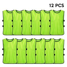 Other Sporting Goods 12 PCS Children Men Football Vest Soccer Pinnies Jerseys Quick Drying Basketball Running Vest Youth Practise Training Bibs 230927