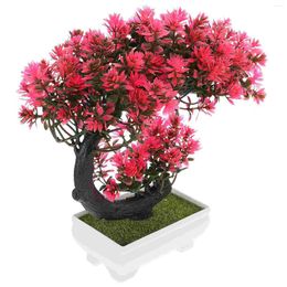 Decorative Flowers Artificial Potted Fake Plants Cherry Blossom Bonsai Tree Desktop Adornments False Green Office Decor Decors