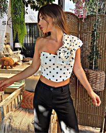 Women's Tanks SLTNX Female Casual With Flowers Backless Sexy Corset Top Fashion Polka Dot Women Crop Summer Chic Tube