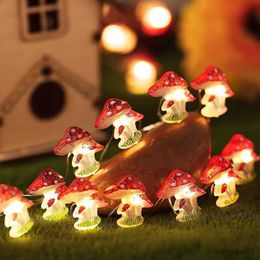 Christmas Decorations Light Mushroom Copper Wire Lights DIY Christmas Fairy Lamps Mushroom Holiday Lights For Garden Party Decor