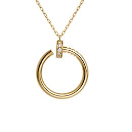 Luxury necklaces designers Jewelry gold chain adult nail necklace for women white gold rose full diamonds stainless steel wedding 215k