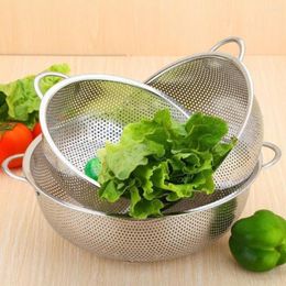 Bowls 6Pcs Rice Washing Bowl Fruit Draining Basket Noodle Drainer Even Mesh Non-slip Ring Base Colander Vegetable Washer