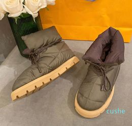 2023 Snow Boots Luxury Designer Fashion Eiderdown non-slip Half Booties women