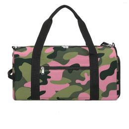 Outdoor Bags Army Camo Print Gym Bag Green Pink Camouflage Training Sports Male Female Design With Shoes Fitness Portable Handbags