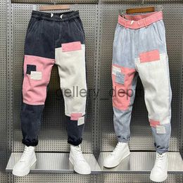 Men's Jeans Baggy Jeans Men Harajuku Hip Hop Popular Streetwear Designer Brand Harem Pants Outdoor Casual Plaid Trousers Fashion Clothing J230928