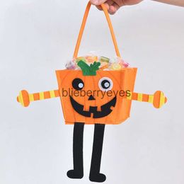 Totes Felt Halloween candy bag pumpkin candy bucket children's tote fabric decorative props03blieberryeyes