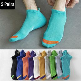 Men's Socks 5 Pairs Men Mesh Breathable Summer Thin Sweat-absorbing Deodorization Sports Low Tube Ankle Short