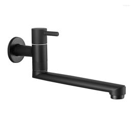 Bathroom Sink Faucets Black Faucet Rotatable Wall-Mounted Single Cold Balcony Washing Machine Lengthened Mop Pool Household