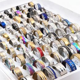 Whole 100pcs lot STAINLESS STEEL RINGS Mix Styles lovers couple ring for Men Women Fashion Jewelry Party Gifts wedding band Br216Z