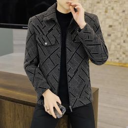 Men's Wool Blends 2023 Autumn Winter Jackets Men Slim Fit Casual Business Trench Coat Social Streetwear Office Overcoat Clothing 230928