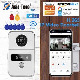 Doorbells Tuya 1080P 2.4G Wifi Video Doorbell Intercom Night Vision Camera Doorphone Support RJ45 POE Connexion with Remote Lock Unlock YQ230928