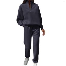 Women's Two Piece Pants Wear Casual Fashion Thick Long Sleeved Hoodie Sets Holly Suit Women Interview Clothes Set Jumpsuit