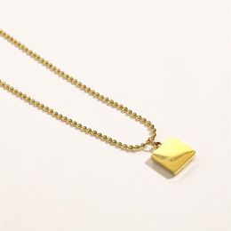 Never Fading 14K Gold Plated Luxury Brand Designer Pendants Necklaces Stainless Steel Letter Prints Choker Pendant Necklace Beads 255Z