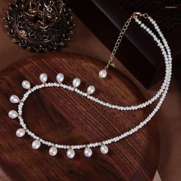 Choker Mini Small Natural Freshwater Pearl Necklace Water Drop Baroque Charm Elegant Wedding Collar Jewelry Women Luxury