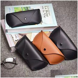 Sunglasses Cases Pu Leather Glasses Er Men Women Eyeglasses Case Reading Box With Metal Buckle Eyewear 221119 Drop Delivery Fashion Ac Dhv5Y