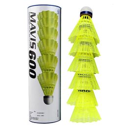 Balls 5 tubes badminton nylon ball endurance training YY plastic rubber M600 yellow 6PCSTube 230927