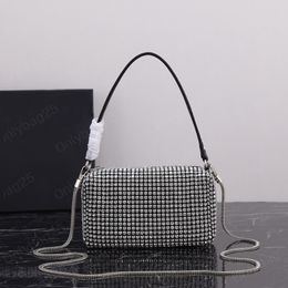 Designer luxury diamond crystal embellished mini chain shoulder bags crossbody women handbags borsa soho small leather disco bag hobo evening clutch 7A quality