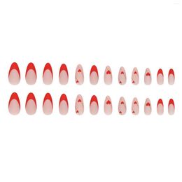 False Nails French Red Tips Almond Fake Smooth And Harmless Edge For DIY Decorative Nail Art Accessories