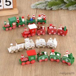 Christmas Decorations Christmas Wooden Train Ornament Merry Christmas Decoration For Home Xmas Kids Gifts Natal Navidad New Year