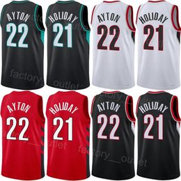 Printed Basketball Man Youth Jrue Holiday Jerseys 21 DeAndre Ayton 22 Scoot Henderson 00 Matisse Thybulle 4 Nassir Little 10 Jabari Walker 34 Jerami Grant 9 Shirt