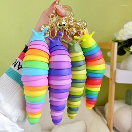 Keychains Cute PVC Colorful Insect Snail Keychain Handmade DIY Tassels Car Backpack Key Chain Pendant Jewelry Gifts For Women