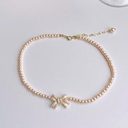 Choker Retro Style Green Crystal Geometric Irregular High Imitation Pearl Necklace For Women Korean Fashion Woman's Party Gift