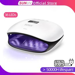 Nail Dryers SUNUV SUN4 48W UV LED Lamps Dryer Lamp with LCD Display Smart P otherapy Art Manicure Tool Ladies Gift 230927