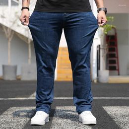 Men's Jeans 71% Cotton Thick Oversize Men's Autumn Trousers Loose Style Winter Pants 146cm Hips Big Size Fat Man Denim 8801