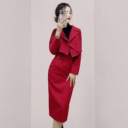 Two Piece Dress 2023 Spring And Autumn Professional Suit Temperament High-end Feeling Light Mature Style Women's Skirt Two-piece Set