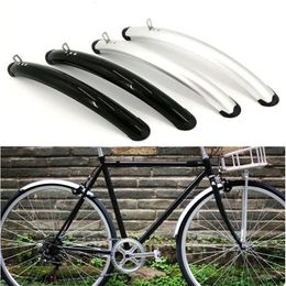 Bike Fender 700C Road Bicycle Front Rear Fender Retro Bicycle Fixed Gear Bike Fender Bicycle Practical Parts Silver Black Aluminum Plastics 230928