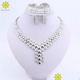 Jewelry Sets Nigerian African Bead Costume Dubai Sier Plated Necklace 221109 Drop Delivery Dhknv