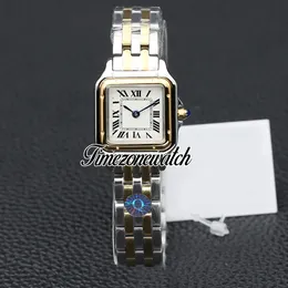 New 22mm Small Panthere de W2PN0006 Swiss Quartz Womens Watch White Dial Two Tone 18K Gold Case Bracelet Fashion Ladies Watches Timezonewatch Z01I