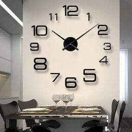 Wall Clocks Modern Design Large Clock 3D DIY Quartz Fashion Watches Acrylic Mirror Stickers Living Room Home Decor Horloge 230921