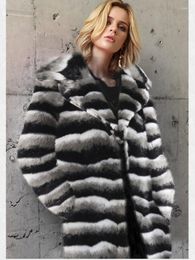 Women's Fur Winter Windproof Warm Faux Coat Women Mid-length Thickened Windbreaker Plus Size Long Sleeve Luxury Jacket