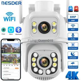 CCTV Lens BESDER 8MP PTZ IP Camera Dual Screen Night Vision Auto Tracking CCTV Wifi Surveillance Camera Outdoor Security Protection iCSee YQ230928