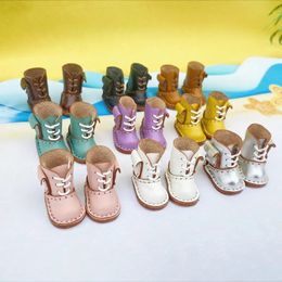 Dolls Handmade Fashion Blyth Doll Flat cowhide High Boots Doll Blyth Ob22 24 Shoes With Buttons For Ymy Licca Azones Ob24 Fr Doll 230928