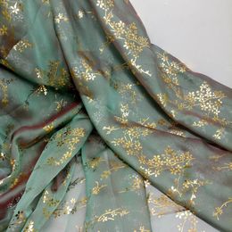 Fabric and Sewing Cosplay Dress Bronzing Chiffon Fabric Flower Shiny Bronzed Costume Material DIY Stage Cosplay Dress 230928