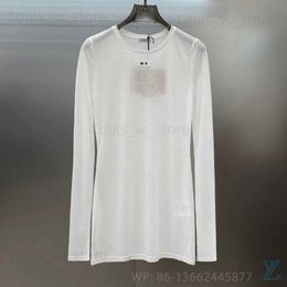Women's T-Shirt 2023 Summer Slightly Transparent Style Versatile Bottom Shirt Lightweight Sun Protection Long Sleeve Spicy Girl T-shirt T230928